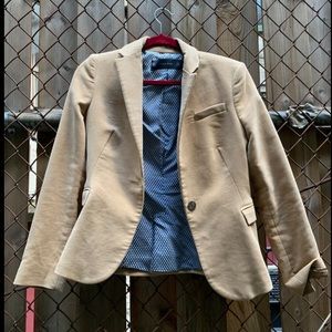 Zara beige velvet blazer